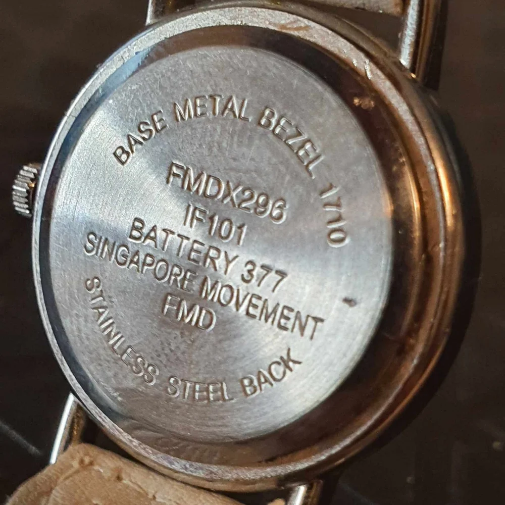 🦋10/$20🦋 FMDX296 Silver/Tan Leather Women's Watch
